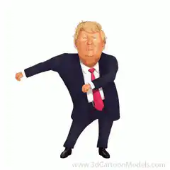 Donald Trump dabbing 3d cartoon