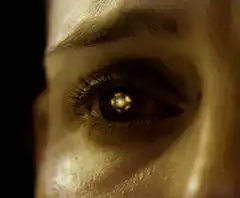 Close-up of a glowing eye