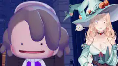 Chibi character and witch girl