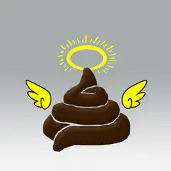 angel poop emoji