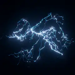 Blue lightning bolts crackling
