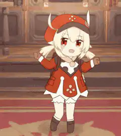 Klee dancing excitedly