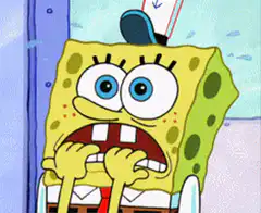 SpongeBob nervous teeth grinding