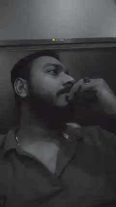 bearded man in black and white