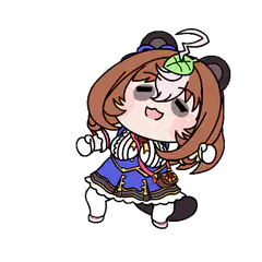 chibi girl dancing with bear ears