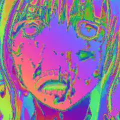 psychedelic anime face