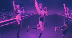 3D animated girls dancing on stage