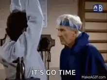 Old man hits man with boxing glove