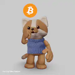 3d raccoon thinking about bitcoin