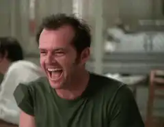 Jack Nicholson laughing hysterically