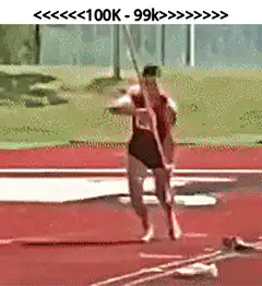 Pole vaulter hits the pole