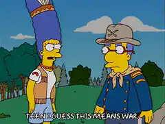Marge and Ned Flanders declare war