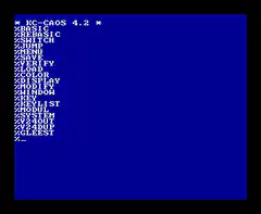 KC-CAOS 4.2 BASIC menu and rainbow spiral animation