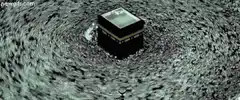 Kaaba surrounded by swirling crowd