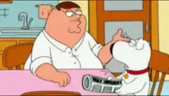Brian offers Peter a beer