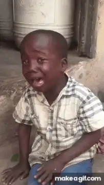 Crying boy turns into laughing boy