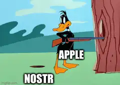 Daffy Duck Apple Nostr meme