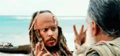 Jack Sparrow mimics hand gesture