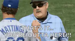 Baseball coach throws umpire out