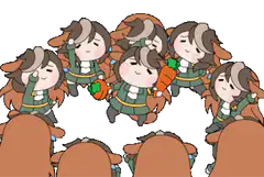 chibi characters dancing with carrots