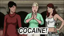 Three women react to cocaine