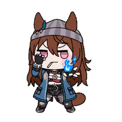 Chibi horse girl with blue flame