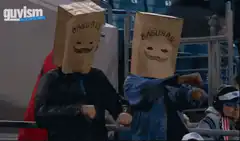 Baguio fans dancing in paper bags