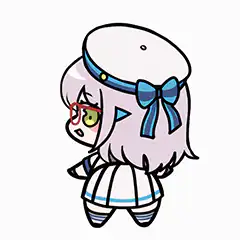 Chibi girl with beret and bow