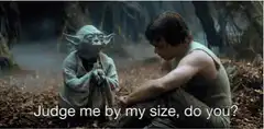 Yoda judge me by my size