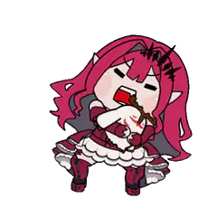 Chibi vampire girl eating a bone