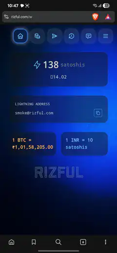 Rizful Bitcoin Lightning Wallet App