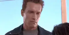 Arnold Schwarzenegger Smiling and Frowning