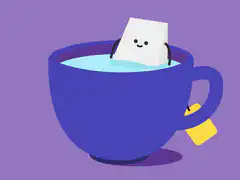 Tea bag in a cup
