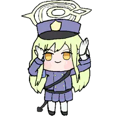 Chibi police officer saluting