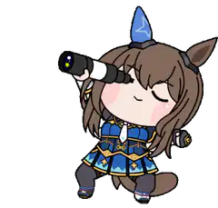 Chibi horse girl with telescope