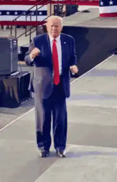 Donald Trump dancing on stage