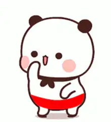 Cute panda thinking pose