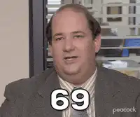 David Wallace nodding with 69