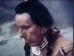 Native American man crying