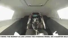 Cat losing steering wheel in dragster