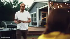 Man puts away phone to enjoy family dinner