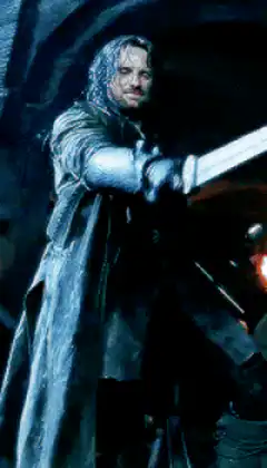 Aragorn draws his sword Anduril