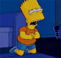 Bart Simpson crying in bed