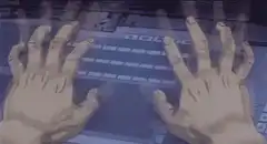 Hands transforming into mechanical claws