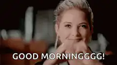 Girl yawning good morning