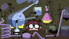 Kid Scientist Watching Chemical Reactions