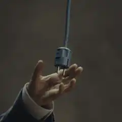 Woman gets shocked by power plug