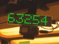 Green LED Matrix Display Counting