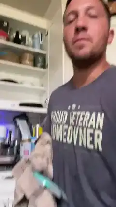 Proud Veteran Homeowner with Syringe