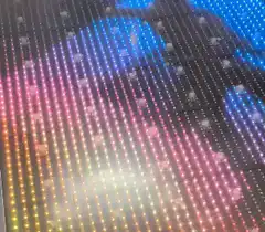 Silhouette dancing on LED floor